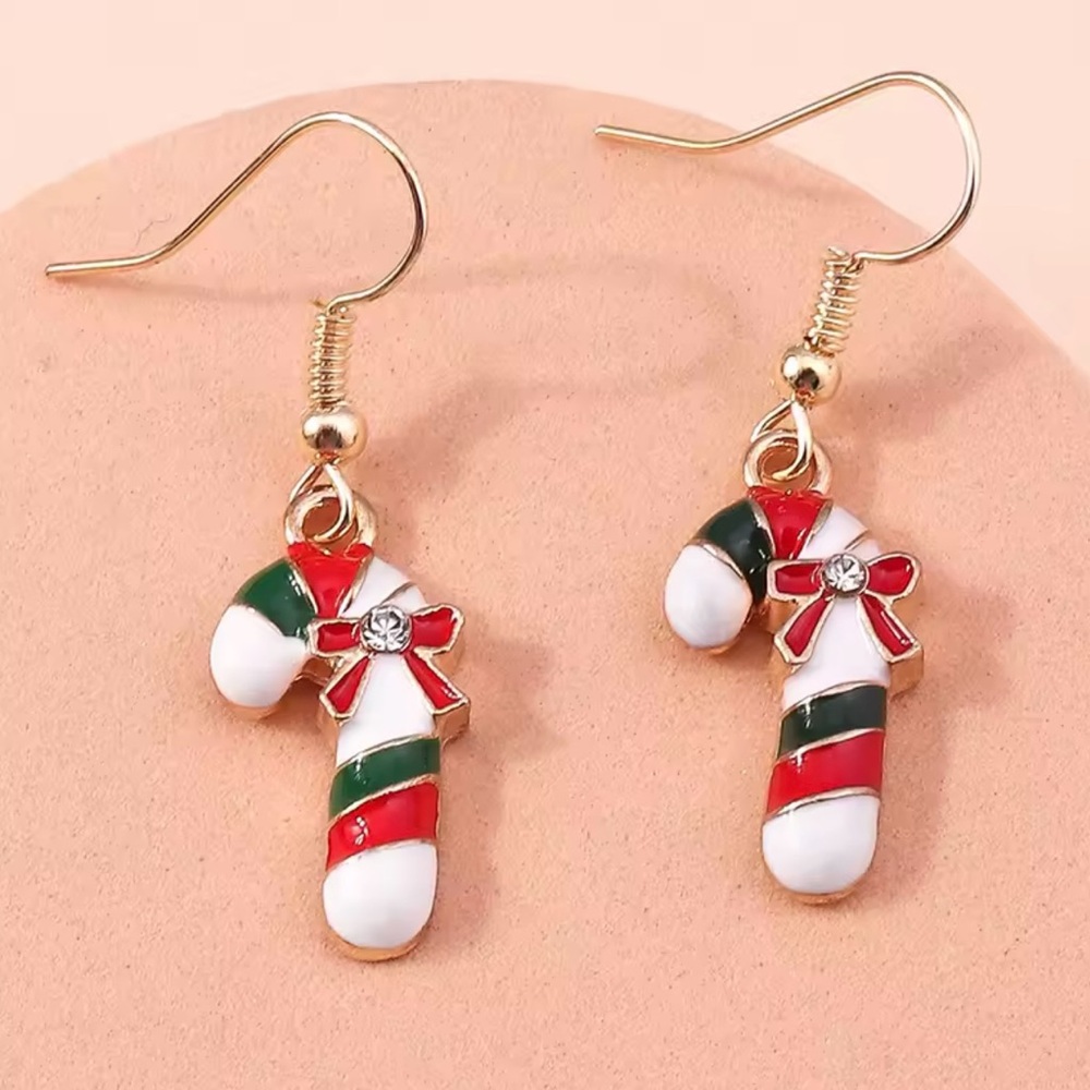 Festive Christmas Candy Cane Earrings